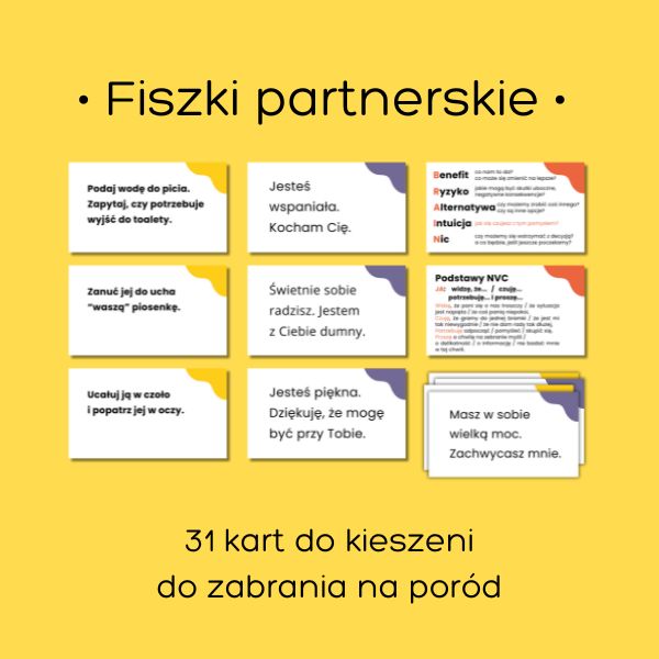 Fiszki Partnerskie, zestaw fiszek do porodu dla pary